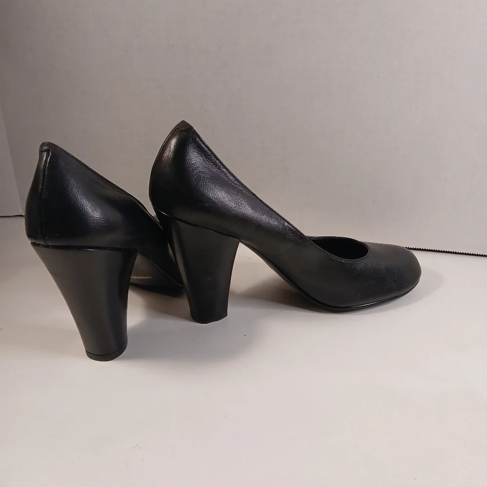 Maripe' Black Leather Round Toe 4